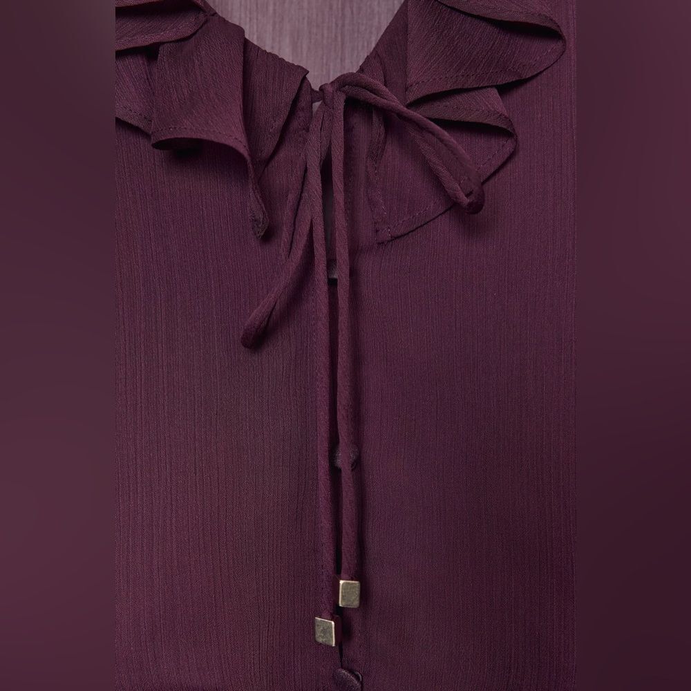 ZARA RUFFLED BLOUSE - Picture 7 of 10